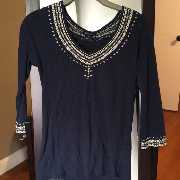 Lucky brand navy blue top - Picture 2 of 4